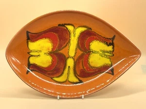 Poole Pottery midcentury modern Delphis teardrop platter. No. 91. Length 12". - Picture 1 of 7