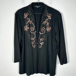 Ming Wang Damen Größe Extra Large XL bestickt Applikation Cardigan Jacke - Bild 1 von 10