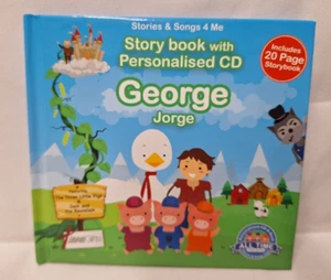 George Children Kids Story Book Personalised CD Name Bedtime Nursery Rhymes - Picture 1 of 13