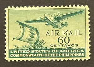 Travelstamps: US Philippines Airmail stamps 1941 Sc #C61 - 60c Mint MOGH