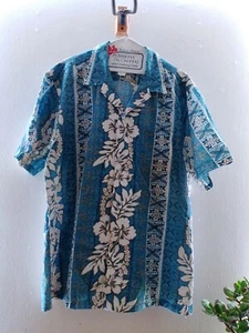 VTG - Howie Hawaiian Shirt Blue Floral Made in Hawaii - XL - Picture 1 of 9