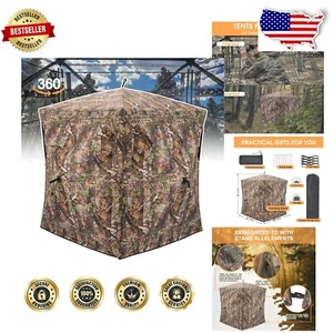 Large Portable Hunting Blind: 270 & 360 Views, Quick Set-Up, 3 Person Capacity - Picture 1 of 9