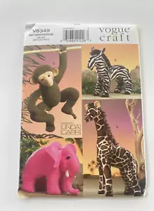 Stuffed Animals Sewing Pattern, Vogue Craft V8349 by Linda Carr, Uncut - Picture 1 of 2