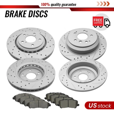 Pastillas de freno de cerámica rotores de disco delanteros traseros para Honda Pilot Ridgeline 2016-2022 Foto 1 de 4