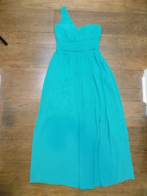 Laundry Green Chiffon One Shoulder Grecian Formal Pleated Skirt Gown sz 6 $345 - Image 1 of 4