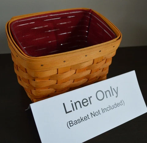 Longaberger Small Recipe Basket Drop In Stand Up Fabric Liner - Paprika Cover