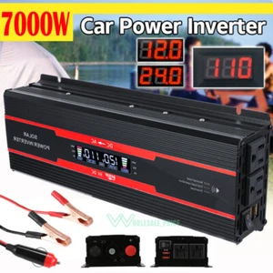 7000W Convertidor De DC 12V 24V A 110V AC USB Para Carro Auto Inversor Corriente - Imagen 1 de 102