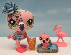 LITTLEST PET SHOP #1438 ROSA POSTKARTE FLAMINGO VOGEL + TEENSIE KLEINES BABY NIEDLICH! - Bild 1 von 12