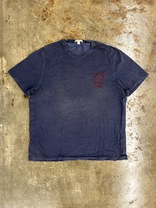 mens burberry t shirt XXL Y2K Logo Grunge Navy baggy 90s - Picture 1 of 7
