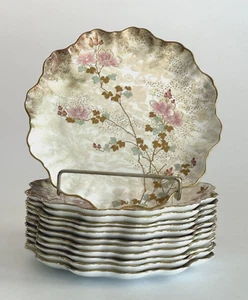 12er Set Royal Doulton Burslem 9" Dessert Salatteller 1885-1891 überbacken - Bild 1 von 19