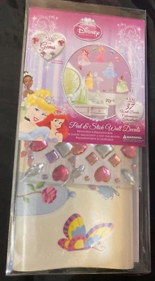 迪士尼公主 37 去皮贴墙贴花带宝石可拆卸灰姑娘全新带包装 — 第 1/2 张图片