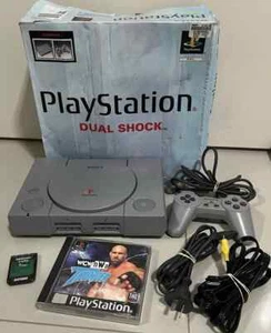 SONY PLAYSTATION 1 SCPH-9002 PS1 PAL CONSOLE WITH WCW/NWO THUNDER GAME - Picture 1 of 9