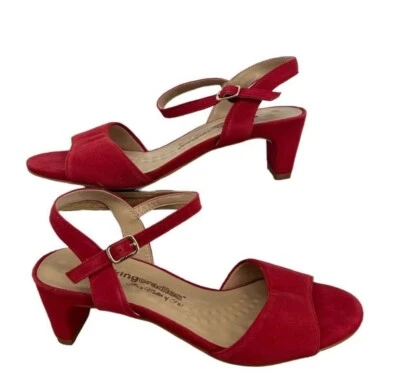 Sandalias rojas de gamuza Lydia Walking Cradles para mujer 6W (D) Foto 1 de 4
