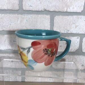 The Pioneer Woman Flea Market 16oz Coffee Cup Tea Mug Stoneware Turquoise Floral