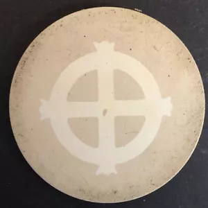 Vintage Intarsien Ton Kreuz/Kreis Design Poker Chip Seymour CQC - Bild 1 von 3