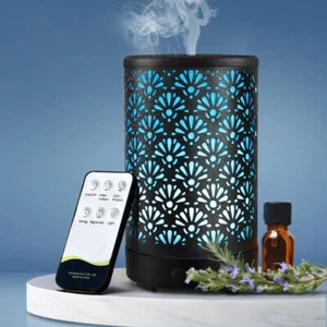 Aromatherapy Diffuser LED Light Ultrasonic Mist Humidifier Remote Control 100ml - Picture 1 of 7