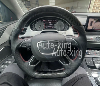 Custom Carbon Fiber Steering Wheel For Audi A6 A7 A8 S4 S8 S1 Q3 Q5 Q7 Q8 2013+ - Изображение 1 из 4