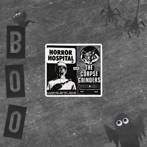 Horror Krankenhaus / Leichenschleifer Vintage 70er Zeitungsanzeige Blasenfrei Aufkleber - Bild 1 von 7