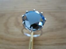 13.45ct 100% REAL NATURAL BLACK DIAMOND RING,CERTIFICATE,FREE DIA TESTER SIze 9