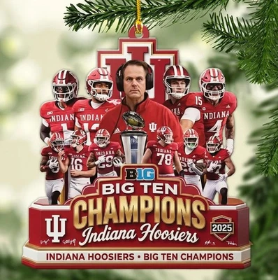 HANDMADE SALE! Indiana Football 2025 Big Ten Champions Acrylic Ornament
