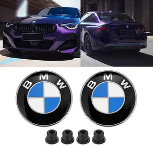2x Emblem (82MM)+4 Tüllen Für BMW E91 E92 E93 Motorhaube Heckklappe V+H - Bild 1 von 4