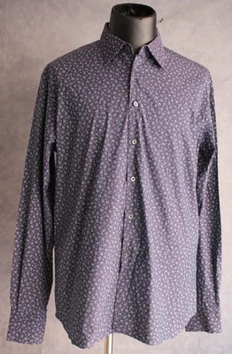 Camisa de vestir para hombre Prada talla 44 17 1/2 azul hecha en Italia Foto 1 de 4