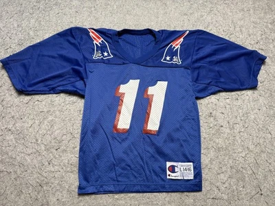 Camiseta deportiva vintage de los New England Patriots juvenil grande azul fútbol americano NFL años 90 Foto 1 de 4