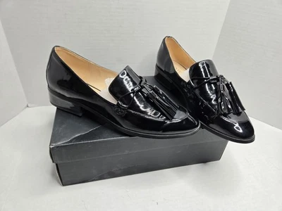 Isaac Mizrahi Shoes Fringe Loafer Patent Leather Black 10 Business Casual Office - Image 1 of 4