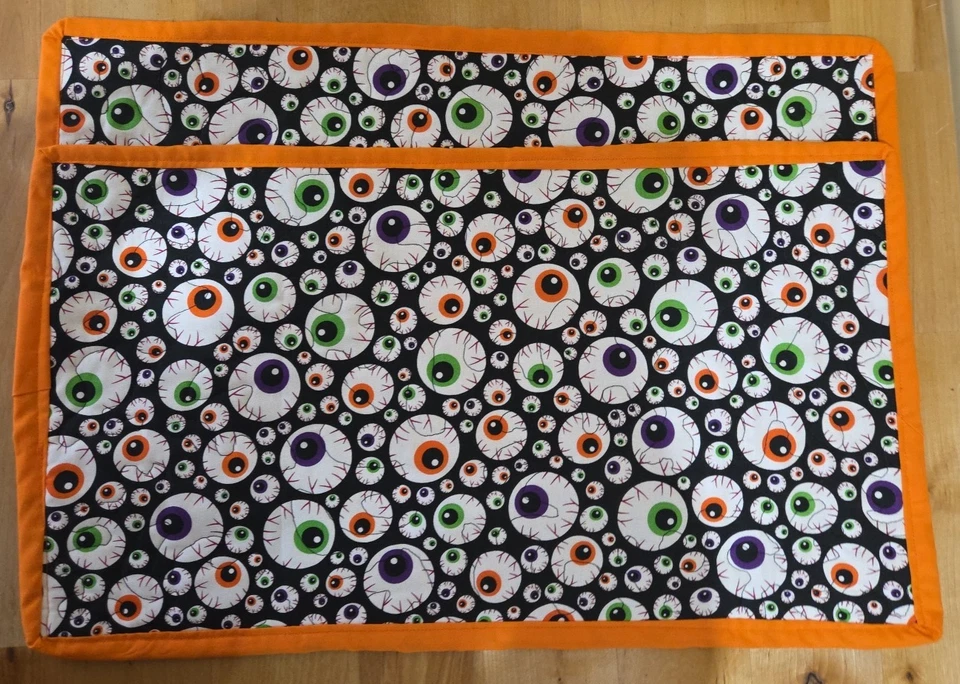 NEW! 2 Reversible Halloween (Eyeballs/Polka Dots) Place Mat by Jeanie's Designs - Image 1 of 4