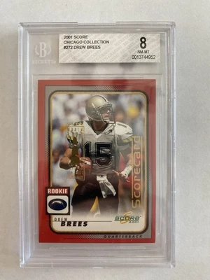 2001 Drew Brees RC Extremely Rare Score Chicago Collection 03/05 BGS 8 - Image 1 of 2