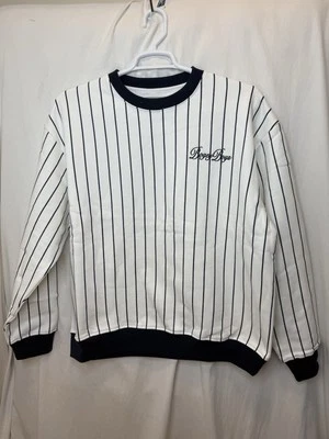 Bogey Boys Mens Blue White Pinstripe Crew Neck Sweater Golf Sz L NWT Macklemore - Image 1 of 4
