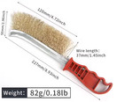 1pcs Steel Wire Roller Brush Wooden Handle Rust Removal BBQ Cleaning Tool – NEW
