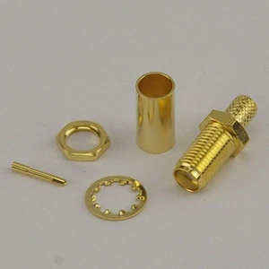 SMA Female Crimp Connector - CLF200 Cable Crimp Easy To Use Custom Cables - Picture 1 of 4