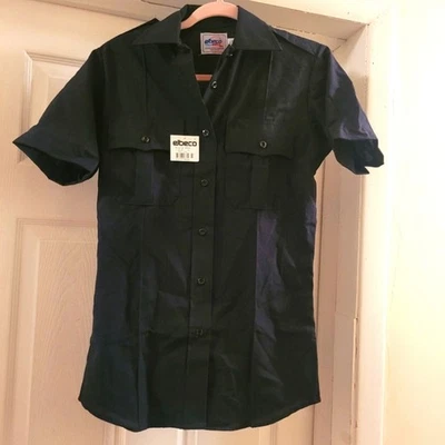 Camisa de Trabajo Elbeco Duty Plus Manga Corta Botón Talla 34 Hecha en EE. UU. Uniforme Trabajo Foto 1 de 4