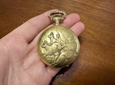 Aero Neuchatel SWISS 17j Deer Stag HUNTING POCKET WATCH Manual Wind - Image 1 of 4
