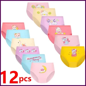 1/4/8/12 Pcs Children Girls Panties Sets Cotton Pretty Cute Cartoon Unicorn - Picture 1 of 22