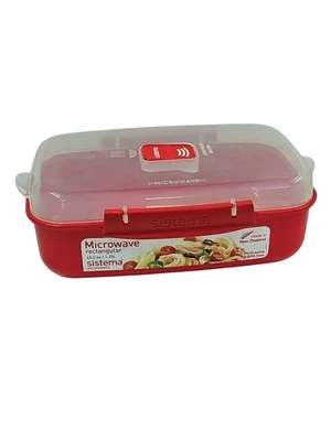 Contenedor para microondas Sistema rectangular | 1,25 L | Sin BPA | Rojo/claro Foto 1 de 2