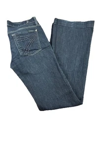7 Seven For All Mankind Dojo Denim Blue Jeans Women’s 31x35 Flared Bottom - Picture 1 of 12