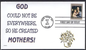 GOD COULDN'T BE EVERYWHERE SO HE CREATED  MOTHERS -  MOMS   FDC- DWc  - Picture 1 of 1