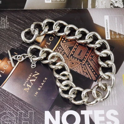 Nuevo con etiquetas Collar Michael Kors Grueso Eslabón de Cadena Palanca Tono Plata Foto 1 de 4