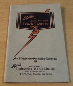 VTG 1935 Illustrated CATALOG K-20~"BOND TRUCK CASTERS"~Carts/Warehouse TRUCKS~ - Foto 1 di 12