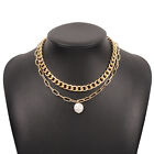 2pcs Choker Necklace Birthday Gift Dress Up Cool Girls Faux Pearl Pendant