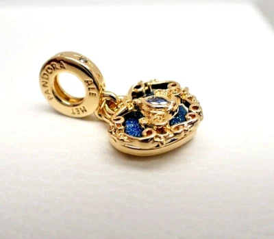 Authentic Pandora #763072C01 Disney Cinderella's Carriage & Heart Dangle Charm - Image 1 of 4