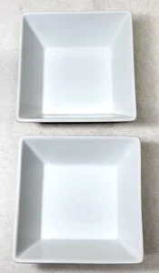 2 Threshold Porzellan weiß quadratisch Salat Suppe Schüsseln 5,75" - Bild 1 von 5