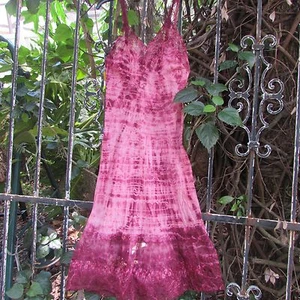 Sexy One of a Kind Dyed Slip RASPBERRY PASSION Vintage Fairy Hippie Dress Small  - Picture 1 of 1