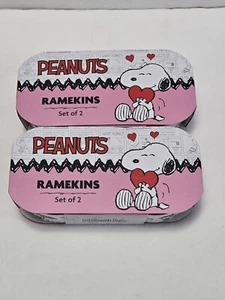 Peanuts Snoopy Charlie Brown & Gang 4PCS Valentine's Ramekins Ceramic Bowl - Picture 1 of 4