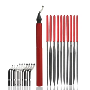 Kit de herramientas de desbarbado 10 piezas lima de aguja mango de metal resina de metal 3D plástico cobre - Imagen 1 de 11