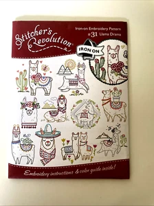 Stitcher's Revolution LLAMA DRAMA Embroidery Transfer Pattern 31 Desert Floral - Picture 1 of 8