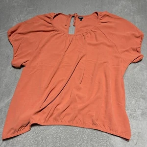 Torrid Top Womens 6X Orange Back Tie Short Sleeve Top - Picture 1 of 9