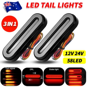 LED Tail Lights UTE Stop Brake Indicator Reverse Lamp Slim Truck Trailer Lights - Picture 1 of 18